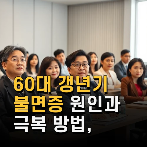 60대 갱년기 불면증 원인과 극복 방법 최신 치료법과 생활 습관 변화